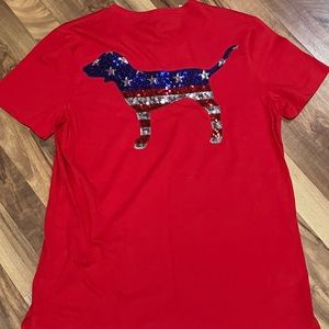 NWT Large Victoria’s Secret Campus Bling 4th of July t-shirt